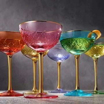 Stunning Vintage Art Deco Coupe Glasses Set for Celebrations
