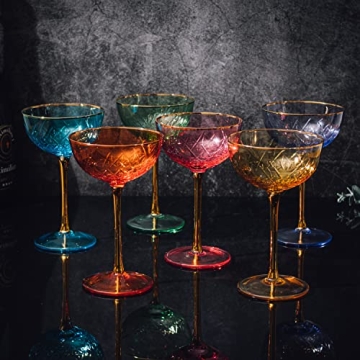 Stunning Vintage Art Deco Coupe Glasses Set for Celebrations