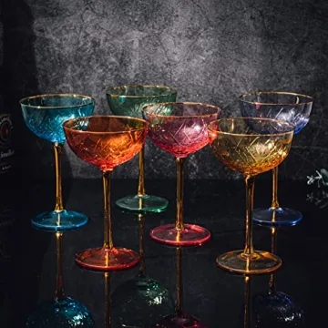 Stunning Vintage Art Deco Coupe Glasses Set for Celebrations