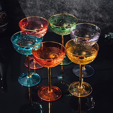 Stunning Vintage Art Deco Coupe Glasses Set for Celebrations