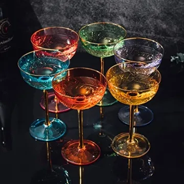 Stunning Vintage Art Deco Coupe Glasses Set for Celebrations
