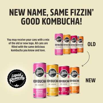 Liquid Remedy Kombucha Sugar Free Organic Drink - 24-Pack of Fan Favorites