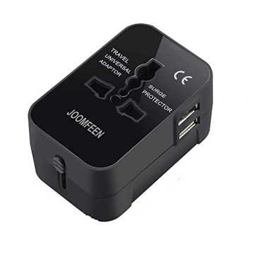 JOOMFEEN Universal Travel Adapter Dual USB Worldwide Charging