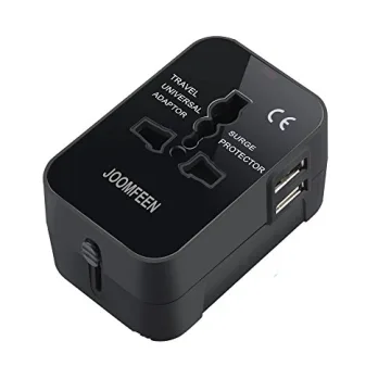 JOOMFEEN Universal Travel Adapter Dual USB Worldwide Charging