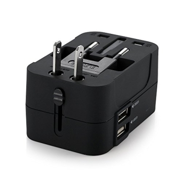 JOOMFEEN Universal Travel Adapter Dual USB Worldwide Charging