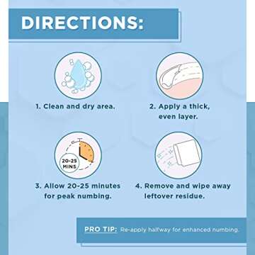 Clinical Resolution Numb Master 5% Lidocaine Topical Numbing Cream, 2 Pack of 1.25 Oz, Maximum Strength Pain Relief, Fast Acting Topical Anesthetic Cream with Aloe Vera, Vitamin E