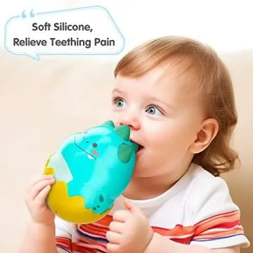 iPlay, iLearn Baby Dinosaur Wobble Toys, Infant Dino Roly-Poly 3-6-12 Month, Babies Tummy Time Fun, Sensory Development, Newborn Gift First Birthday Present 4 5 7 8 9 10 Month 1 Year Toddler Boy Girl