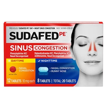 Sudafed PE Day Night Sinus Relief Tablets 20 Count