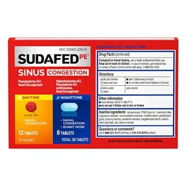 Sudafed PE Day Night Sinus Relief Tablets 20 Count