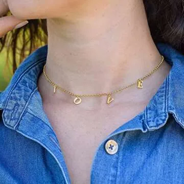 Personalized Dangle Name Choker - Custom Initials Necklace