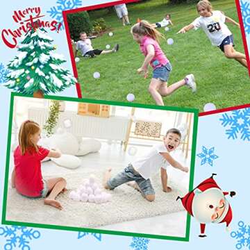 KUANGO 30 Pack Snowball Toys Fight for Kid, Large Size Snowball for Tossing Game Indoor Outdoor Boys & Girls Ideas Family Fun