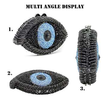 Chaliwini Black Evil Eye Clutch for Women Evening Bags