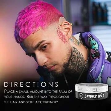L3 Level 3 Spider Wax - Long Lasting and Strong Hold Improve your Hair Volume and Texture - Level Three Hair Wax for Men (150 ML, Spider Wax)
