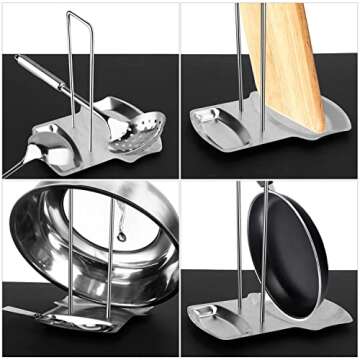 Yummy Sam Pot Lid Holder and Spoon Rest for Easy Cooking