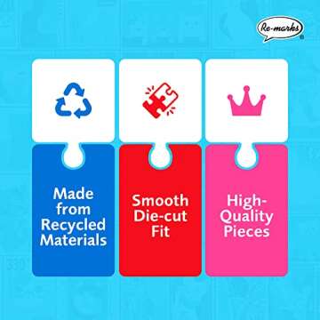 Re-marks Cat Postage-Stamp Collage Puzzle, 500-Piece Puzzle for All Ages