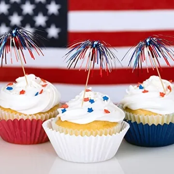 200 4th of July Cupcake Toppers for Celebration