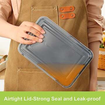 Moretoes 50 Pack Take Out Containers with Lids, Meal Prep Containers Reusable 16Oz, Disposable Food Containers with Lids, Microwave Freezer Dishwasher Safe