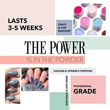 Revel Nail Dip Powder - Chrome Glitter Dip Powder for Nails, Chip Resistant Dip Nail Powder with Vitamin E and Calcium, DIY Manicure, 8-Pack