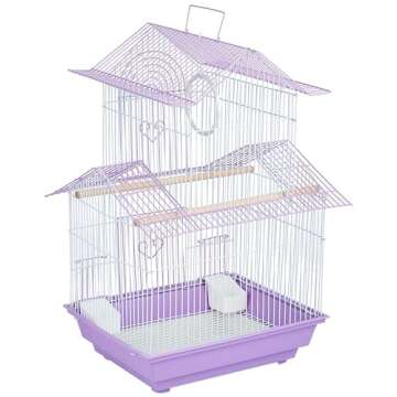 Prevue Hendryx SP1720-3 Shanghai Parakeet Cage, Lilac and White
