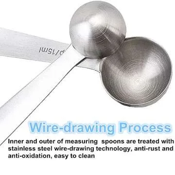 Stainless Steel Measuring Spoons, Measuring Spoon Set of 6 Pieces for Measuring Dry and Liquid Ingredients, Baking Cooking Spoons Set