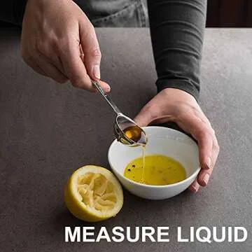 Stainless Steel Measuring Spoons, Measuring Spoon Set of 6 Pieces for Measuring Dry and Liquid Ingredients, Baking Cooking Spoons Set