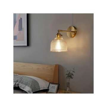 Uplantin Modern Gold Wall Sconce Fixture,Modern Vanity Lights with Clear Glass Shade for Mirror, Kitchen, Living Room, Gallery, Hallway, E26 Base, Golden (Bulbs Not Included) (GOLD-1PC)