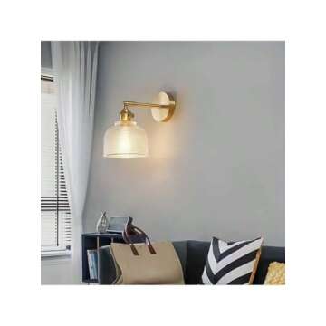 Uplantin Modern Gold Wall Sconce Fixture,Modern Vanity Lights with Clear Glass Shade for Mirror, Kitchen, Living Room, Gallery, Hallway, E26 Base, Golden (Bulbs Not Included) (GOLD-1PC)