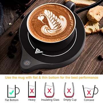 welltop Coffee Mug Warmer, Electric Beverage Warmer with Five Temperature Settings (Up to 212℉/100...