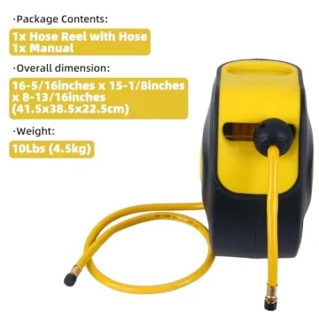 8MILELAKE Auto Rewind Air Hose Reel Wall Mount 33ft