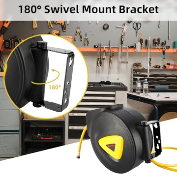 8MILELAKE Auto Rewind Air Hose Reel Wall Mount 33ft