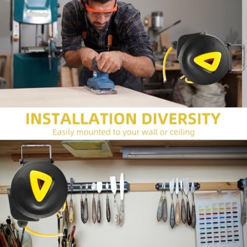 8MILELAKE Auto Rewind Air Hose Reel Wall Mount 33ft