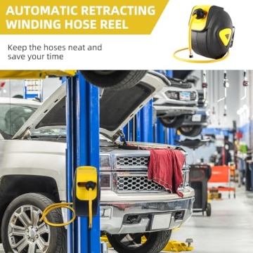8MILELAKE Auto Rewind Air Hose Reel Wall Mount 33ft