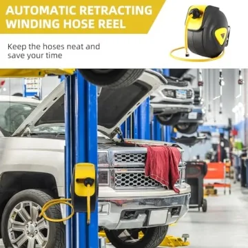 8MILELAKE Auto Rewind Air Hose Reel Wall Mount 33ft
