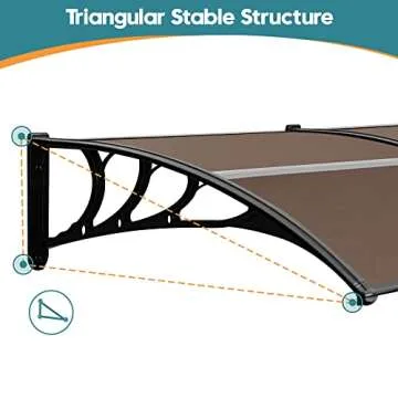 Mcombo 40"X80" Polycarbonate Window Awning for Patios