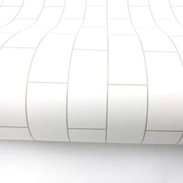 RoyalWallSkins Peel and Stick PVC Foaming Wallpaper Subway Tile Evato for Living Room Bedroom Backgr...