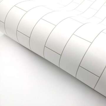 RoyalWallSkins Peel and Stick PVC Foaming Wallpaper Subway Tile Evato for Living Room Bedroom Background Wall Decoration (FWSH7932: 19.6" x 78.7")