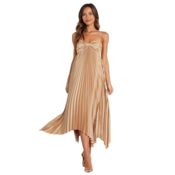 Elegant Petal & Pup Women's Vikki Dress in Gold for Special Occasions