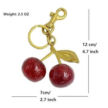 Craoopii Cherry Bag Charm for Stylish Accessories