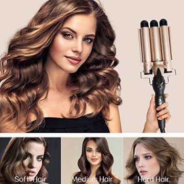 ANURAG 3 Barrel Curling Iron for Effortless Waves