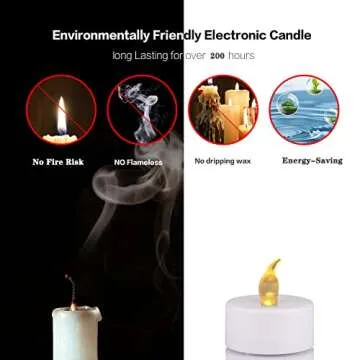 JUNPEI 24-Pack LED Flameless Tealights for Cozy Ambiance