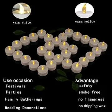 JUNPEI 24-Pack LED Flameless Tealights for Cozy Ambiance