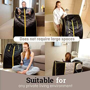 Crew & Axel Infrared Sauna Individual Home Spa - Indoor Portable Sauna Set Includes a Heating Foot P...