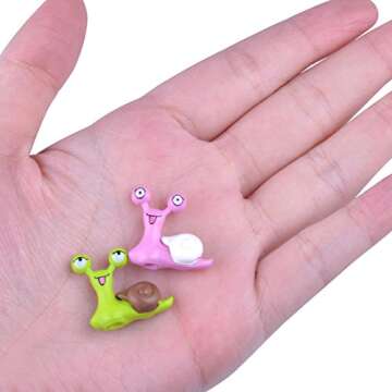 BronaGrand 10pcs Garden Ornament Miniature Snail Figurine Resin Craft Fairy Dollhouse Decor Bonsai Plant Decoration