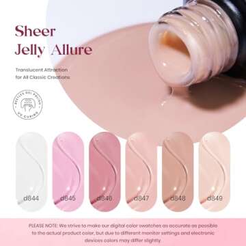 Beetles Jelly Gel Polish 6 Colors Milky White Nude Pink Gel Polish Nude Nail Polish Brown Gel Nail Polish Soak Off Uv Nail Lamp Nail Concealer Cured Nail Manicure Gifts