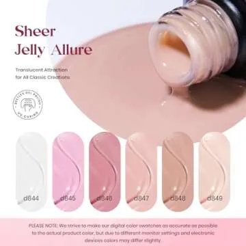 Beetles Jelly Gel Polish 6 Colors Milky White Nude Pink Gel Polish Nude Nail Polish Brown Gel Nail Polish Soak Off Uv Nail Lamp Nail Concealer Cured Nail Manicure Gifts
