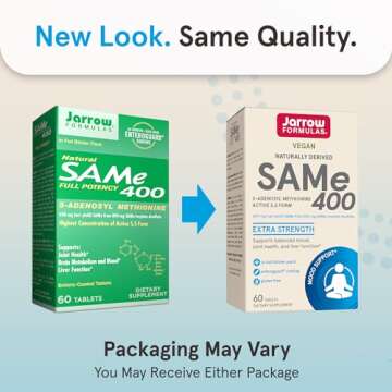 Jarrow Formulas SAMe 400 mg - Joint Health & Mood Support, 60 Tablets