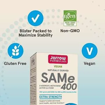 Jarrow Formulas SAMe 400 mg Supports Mood and Liver Health