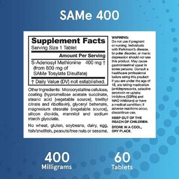 Jarrow Formulas SAMe 400 mg Supports Mood and Liver Health