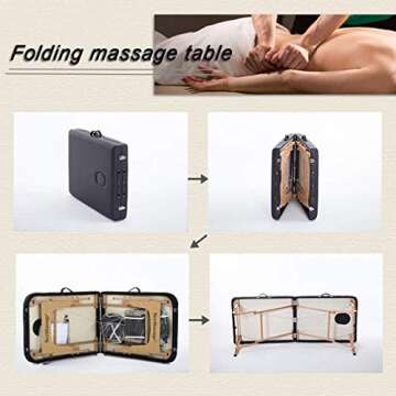 BestMassage Massage Table 2 Fold Massage Bed Protable Lash Bed 28 in Wide PU Spa Table Height Adjustable Spa Bed with Towel Hanger Oil Pouch Half Bolster Non-Woven Bag