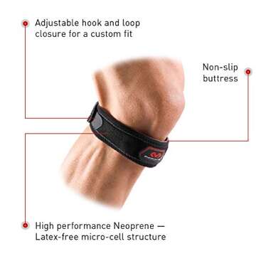 McDavid Knee Band for Knee Pain Relief, Support Brace Patella Tendon Knee Strap for Pickleball, Hiking, Soccer, Basketball, Running, Jumpers Knee, Tennis, Tendonitis, Volleyball & Squats